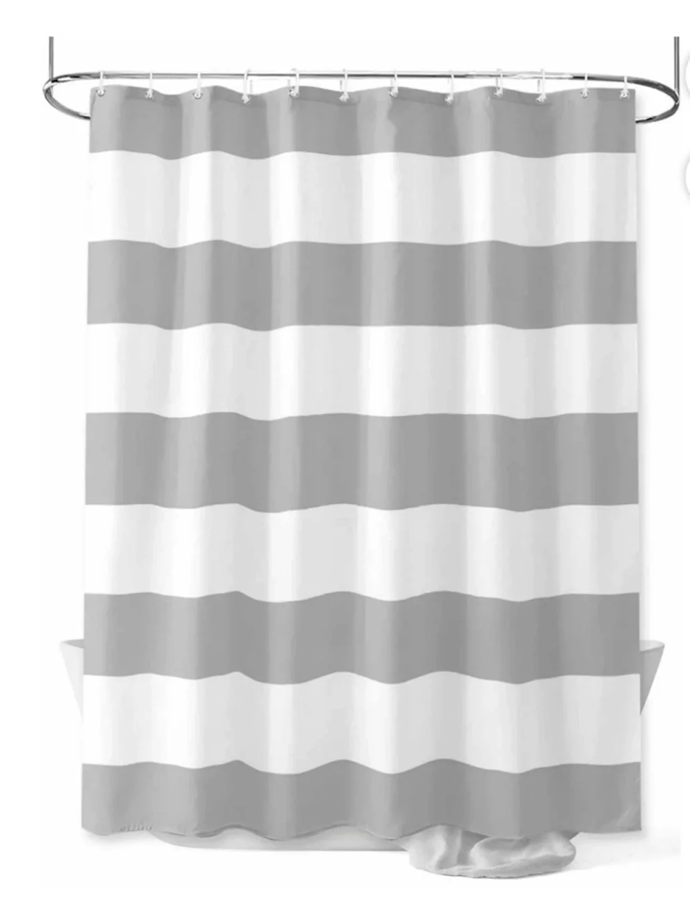 Brand New, Never Used: Gray and White Striped Shower Curtain - Home Bath